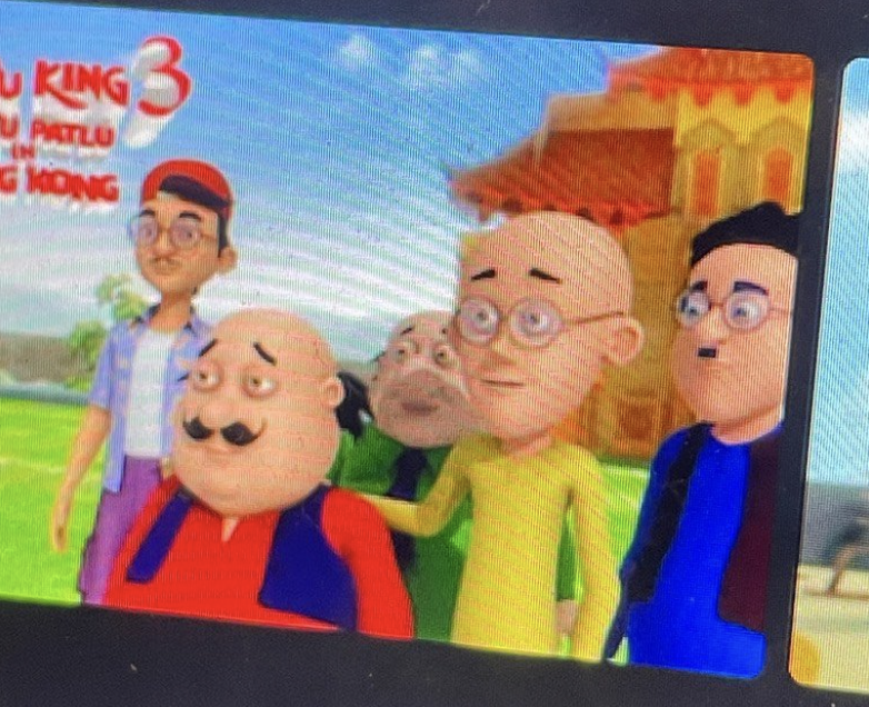 Screenshot of the viral Motu Patlu scene showing Patlu's resemblance to CZ